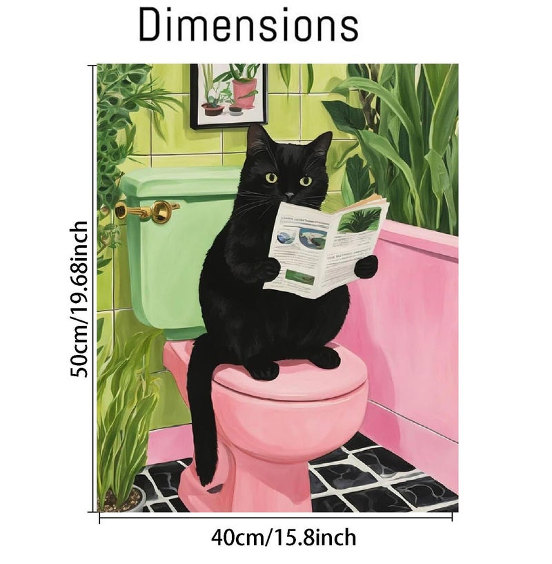 mjcakrn Paint by Numbers Kit for Adults Beginner, Black Cat Adult Paint by Number Kits on Canvas, DIY Acrylic Watercolor Oil Colorful Painting by Number for Adults Without Frame for Home Decor 16x20 Inch - Image 2