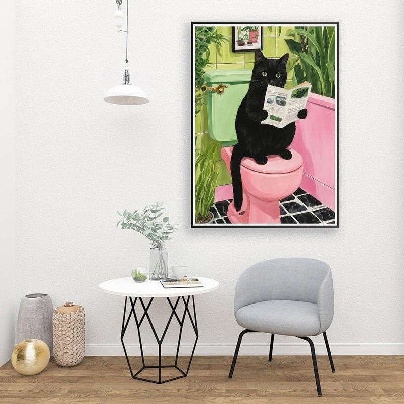 mjcakrn Paint by Numbers Kit for Adults Beginner, Black Cat Adult Paint by Number Kits on Canvas, DIY Acrylic Watercolor Oil Colorful Painting by Number for Adults Without Frame for Home Decor 16x20 Inch - Image 4