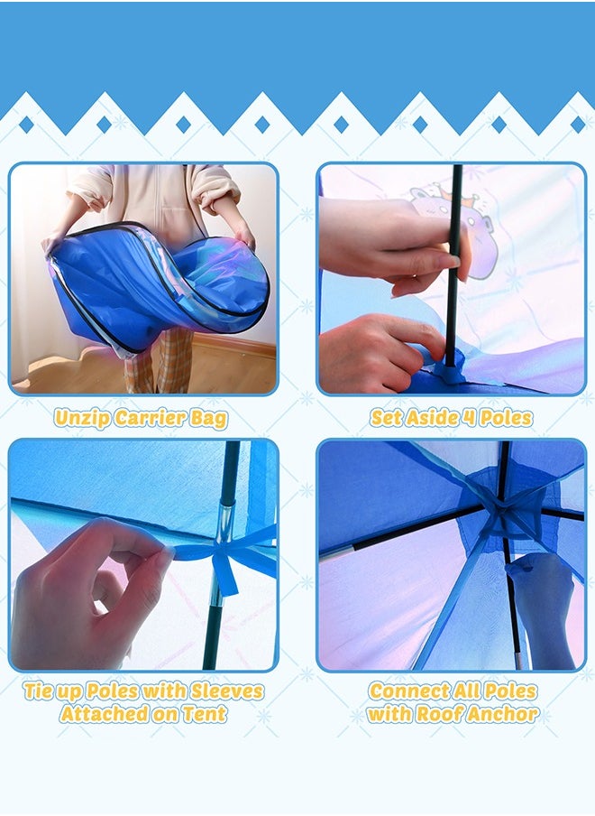Soft Touch - 4 in 1 Play Tent for Toddler Boys Girls Lightweight Portable Foldable Indoor Outdoor Playhouse with 3 Fun Games Toys Kids Tent Playset Castle Tent Pop Up Tent with Carrying Bag - Image 1
