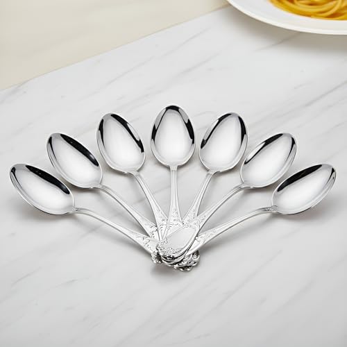 Parage 12 Pieces Stainless Steel Dinner/Table Spoons, Length 15.5cm, Set of 12, Silver (Moti) - Image 1