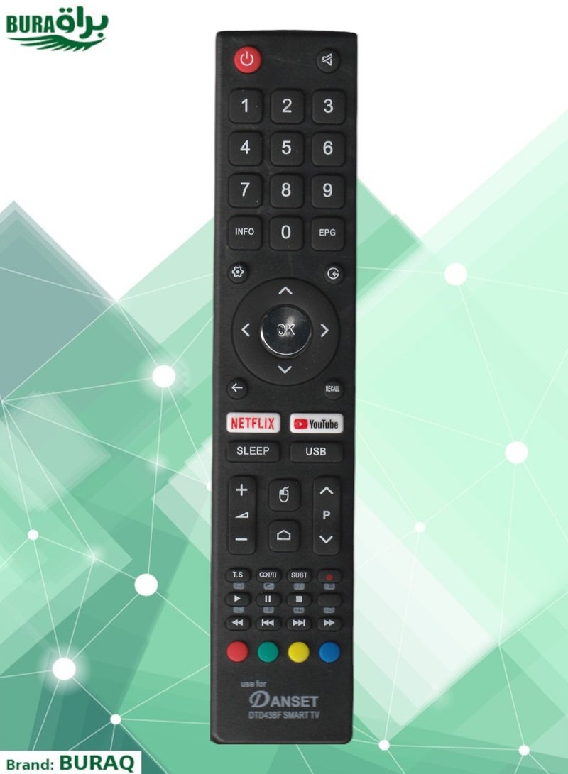 BURAQ Dansat Remote Control For Dansat Smart TV DTD43BF