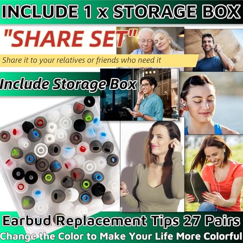 WenTigDY Earbud Replacement Tips 54Pcs,3 Sizes S/M/L, 9 Colors Silicone Tips Headphone Covers Ear Bud Rubber Tips Silicone Earbud for Ears Headphone Ear Covers Replacement (Inner Hole 3.8mm -5.1mm) - Image 4
