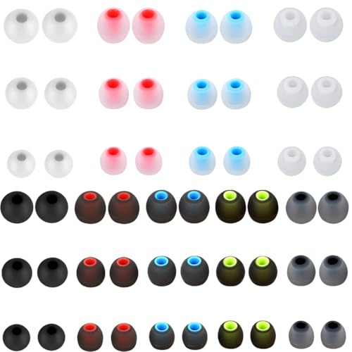 WenTigDY Earbud Replacement Tips 54Pcs,3 Sizes S/M/L, 9 Colors Silicone Tips Headphone Covers Ear Bud Rubber Tips Silicone Earbud for Ears Headphone Ear Covers Replacement (Inner Hole 3.8mm -5.1mm) - Image 1
