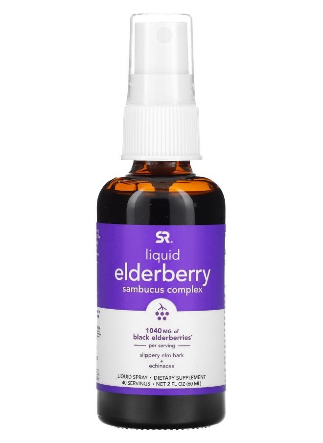 SPORTS RESEARCH Elderberry Sambucus Complex Liquid Spray 1040 mg 2 fl oz (60 ml) 