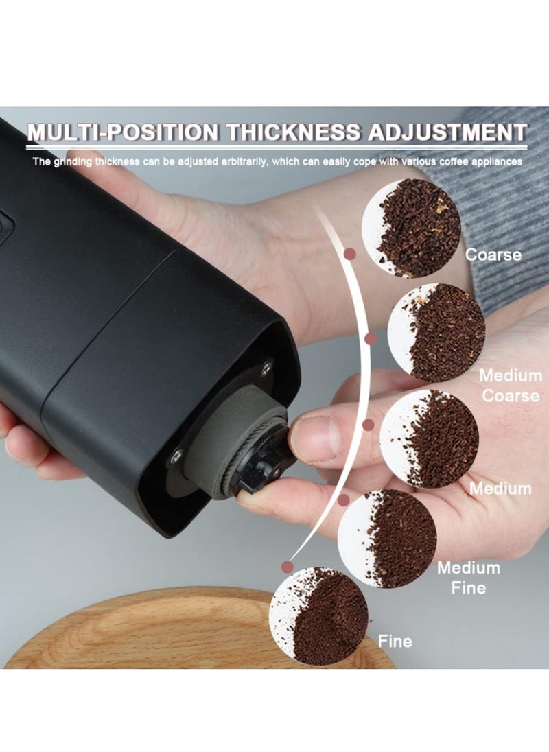 Mini Coffee Grinder, Rechargeable Automatic Grinder 1300mAh, Portable Coffee Bean Grinder for Home Travel Office