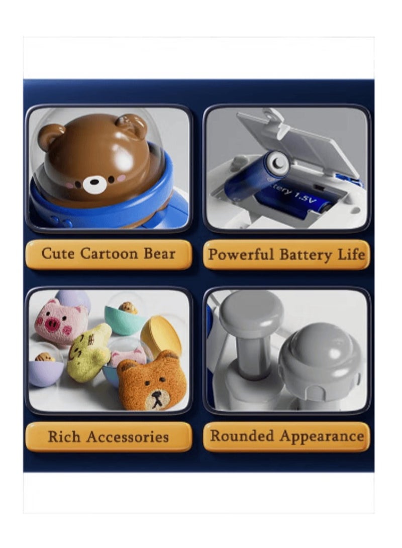 BLOOMING TIME Cute Bear Lighting And Sound Effects Kid's Doll Catching Machine Play House Clip Doll Machine Clip Doll Catching Machine Blue - Image 3