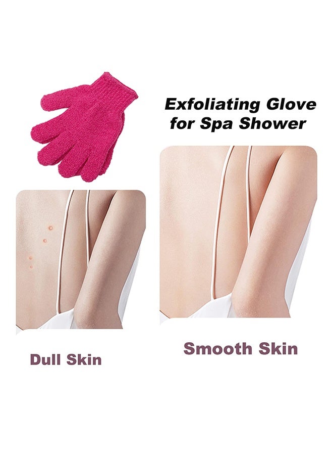 1 Pair Bath Gloves for Shower Natural Loofah Exfoliating Wash Gloves for Body and Face, Dead Skin Remover, Double Sided Microfiber Shower Body Gloves for Adults and Kids  - Image 4