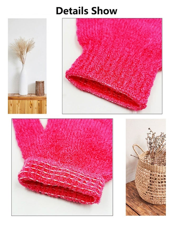 1 Pair Bath Gloves for Shower Natural Loofah Exfoliating Wash Gloves for Body and Face, Dead Skin Remover, Double Sided Microfiber Shower Body Gloves for Adults and Kids  - Image 2
