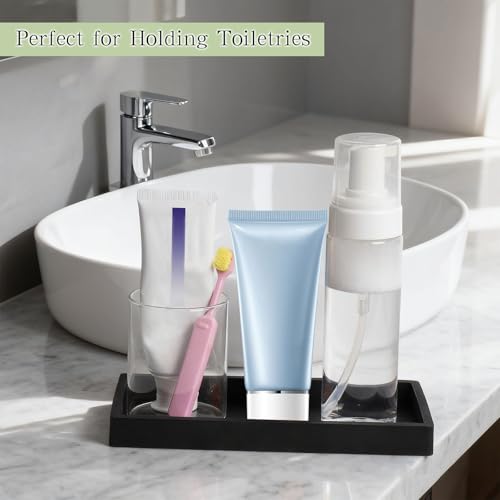 JOLYEAK Black Silicone Tray Bathroom Vanity Tray Silicone Countertop Trays for Toilet Kitchen Perfume Jewelry Candle Key (1, Small-7.95×4.02×0.78in) - Image 5