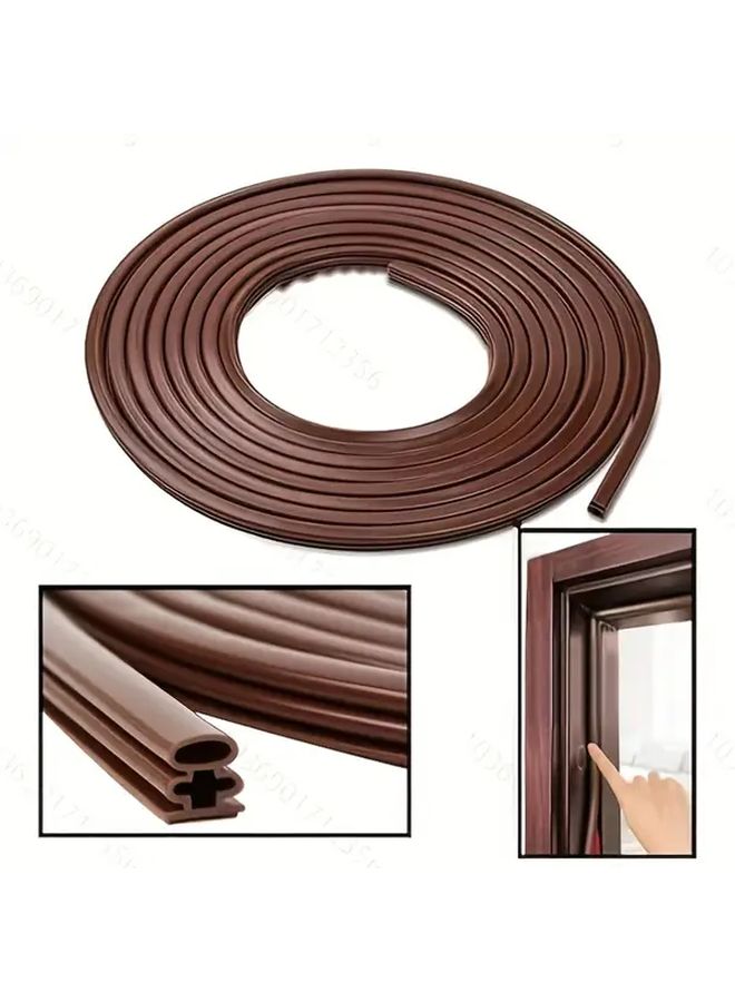 Brown Door Seal Strip Weatherproof Draft Stopper 10mm X 10mm 236.22 Inch - Image 2