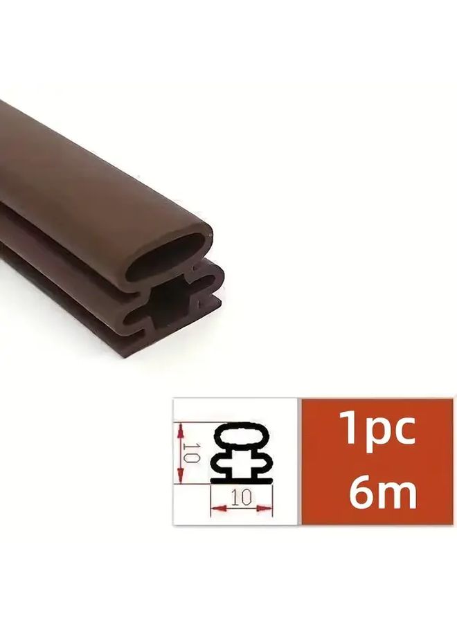 Brown Door Seal Strip Weatherproof Draft Stopper 10mm X 10mm 236.22 Inch - Image 1