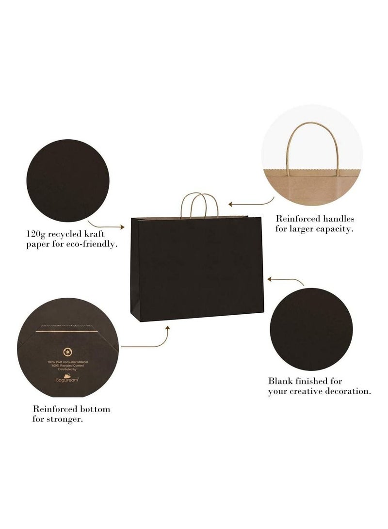 12PCS Large Kraft Paper Bags Gift Party Bags Paper Shopping Bags Goody Bags Retail Bags Merchandise Bags Thickened Recycled Paper Carrier Bags Shopper Wrapping Bags for Birthday Baby Shower Wedding - Image 5