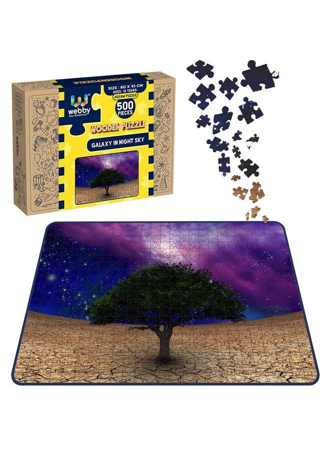 Webby Galaxy in Night Sky Wooden Jigsaw Puzzle, 500 Pieces - Image 2