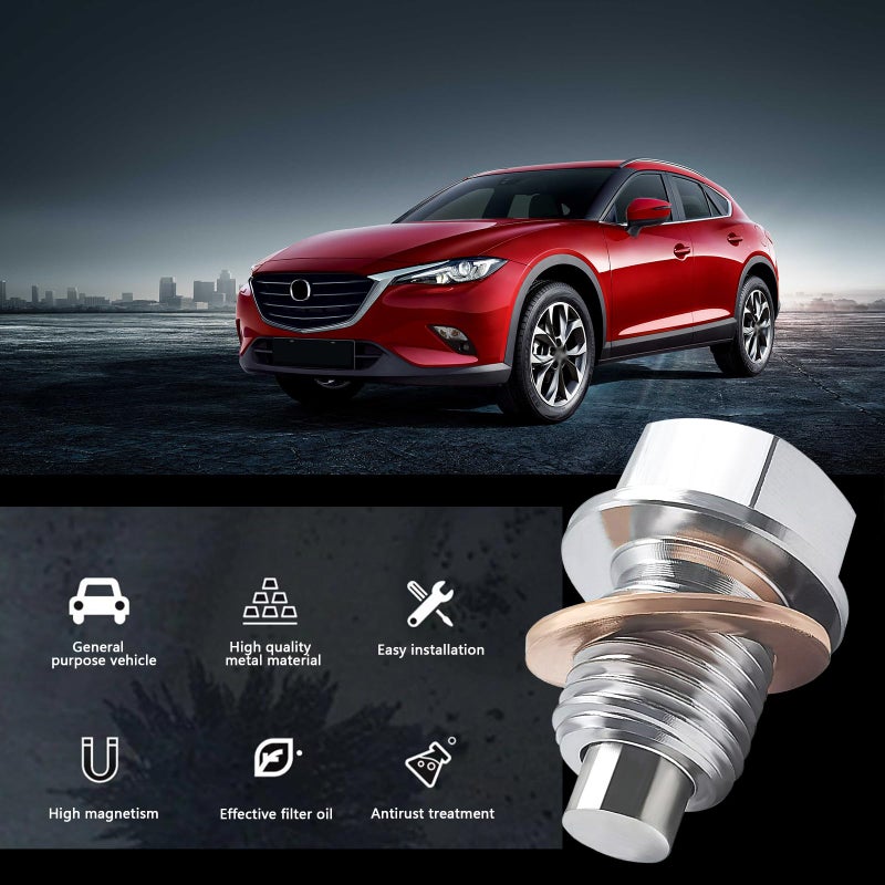 Sodcay Magnetic Oil Drain Plug M12X1.25  Stainless Steel Oil Drain Plug With 5 Pcs Copper Crush Washer Anti Leakage Replacement For Car Motorcycle Boat - Image 5