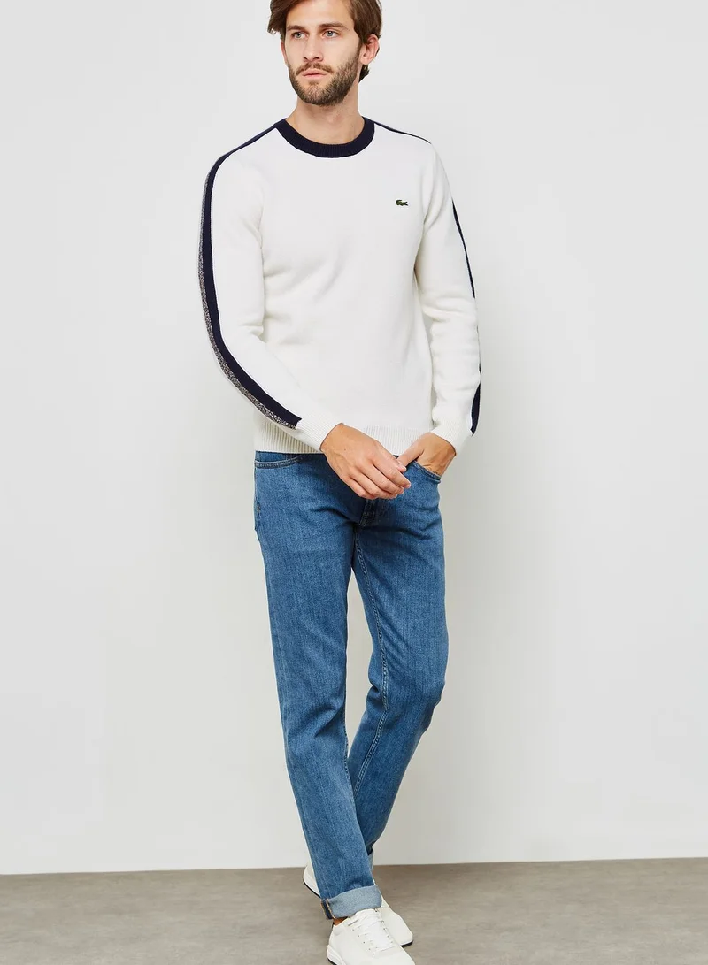 LACOSTE Contrast Striped Sweater