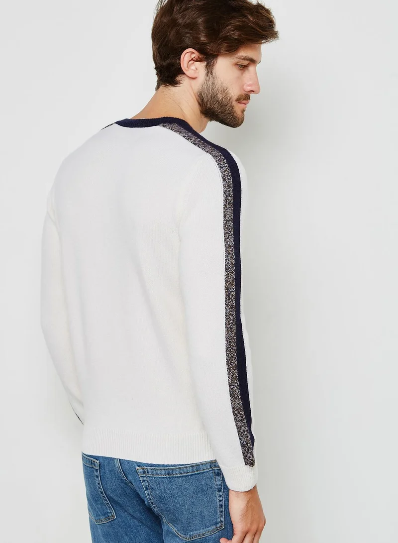 LACOSTE Contrast Striped Sweater