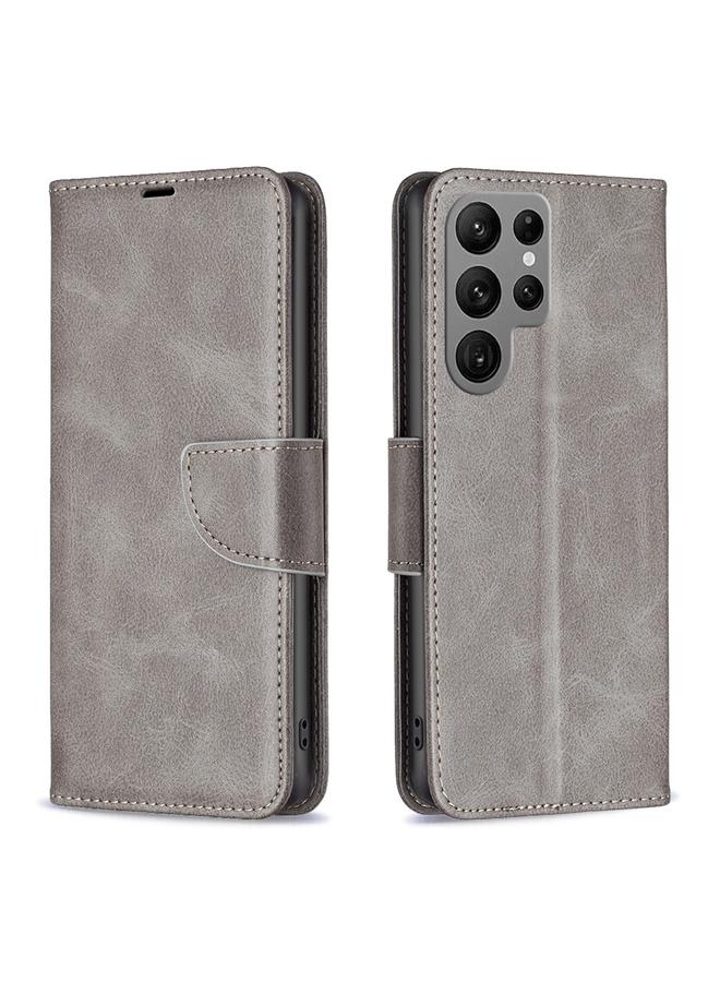 S-TOP Case For Samsung Galaxy S24 Ultra 5G Lambskin Texture Pure Color Flip Leather Phone Case - Image 1