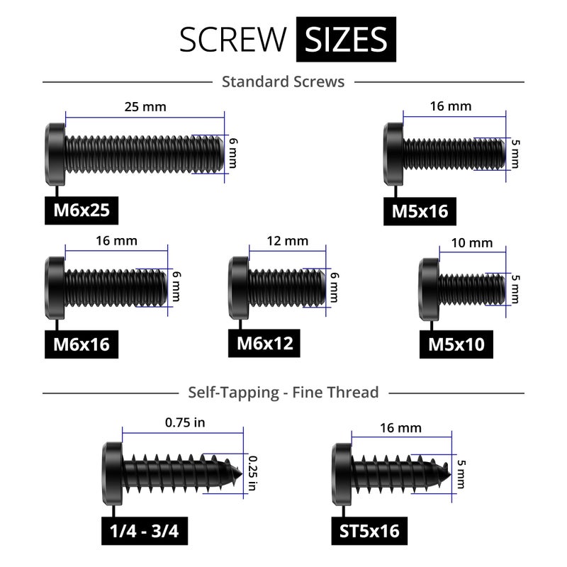 Rightcar Solutions Premium License Plate Screw Kit | Anti-Theft License Plate Fasteners | Rattle-Proof, Rust-Proof Stainless Steel Screws (Black Kit) - Image 2