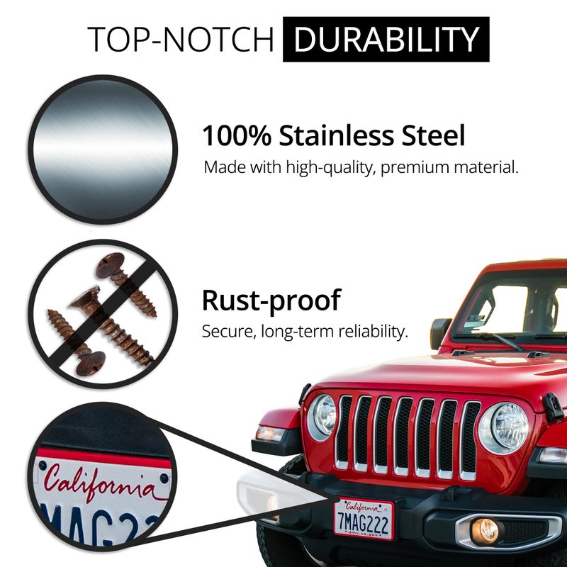 Rightcar Solutions Premium License Plate Screw Kit | Anti-Theft License Plate Fasteners | Rattle-Proof, Rust-Proof Stainless Steel Screws (Black Kit) - Image 3