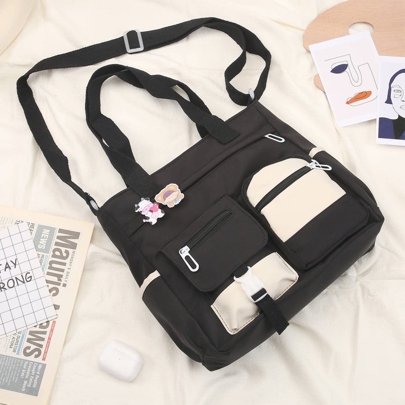 Phaoullzon Crossbody Cute Bag for Teens Kawaii Messenger Purse Nylon Shoulder School Tote Bags - Image 2