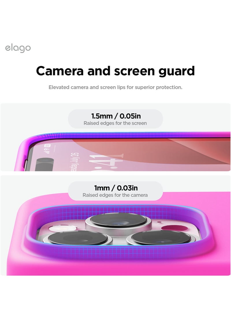 Elago Liquid Silicone for iPhone 16 Pro MAX Case Cover Full Body Protection, Shockproof, Slim, Anti-Scratch Soft Microfiber Lining - Ice Red - Image 5