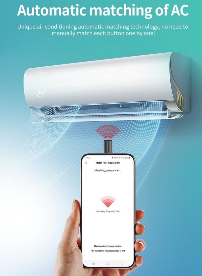 5th Generation Capsule Mobile Infrared Transmitter | Universal Smart IR Remote 3-in-1 Apple Android Type-C Universal (Obsidian Black) - Image 5