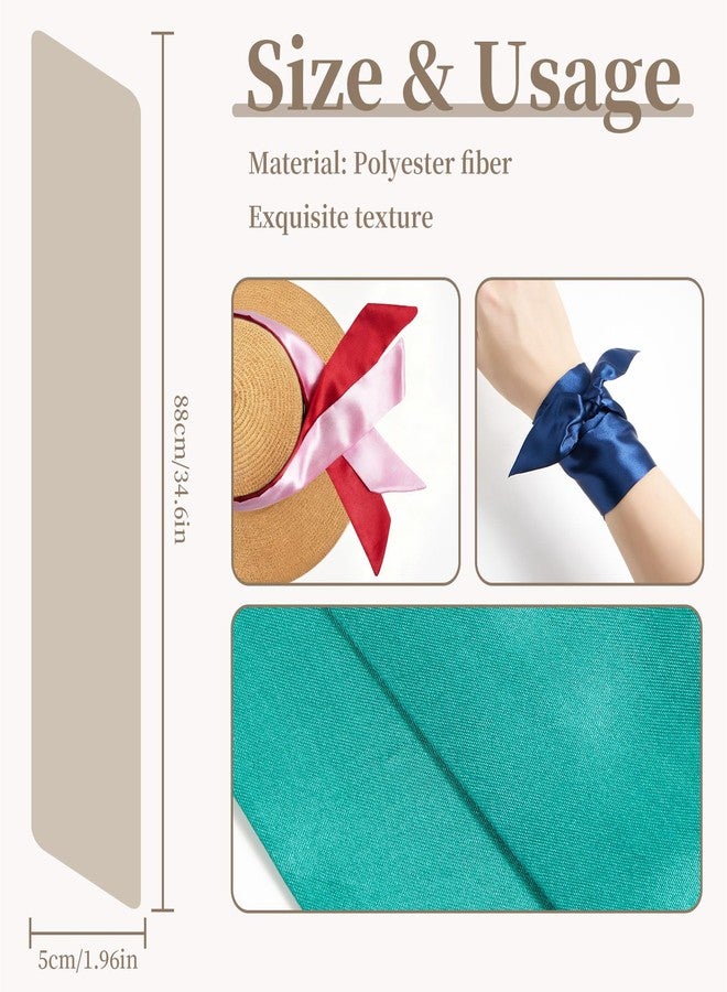 QIUTIMIY Purse Scarf Handbags Skinny Twill Hair Scarves Solid Color Narrow Long Neckerchief Women Fashion Accessories Bag Charms - Image 2