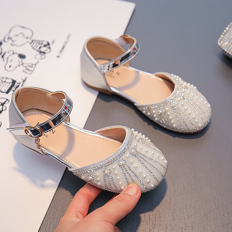 Summer Kidsren'S Shoes Girls Fashion Rhinestone Princess Shoes Baby Velcro Medium And Large Casual Sandals Trendy - Image 5