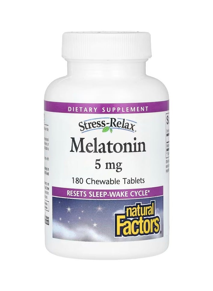 natural Factors Stress-Relax Melatonin 5 mg 180 Chewable Tablets - Image 1