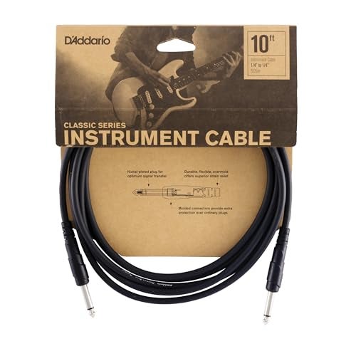 Planet Waves D'Addario Guitar Cable - 1/4 Inch Male to 1/4 Inch Male - Classic Series - 10 Feet/3.05 Meters - Straight - 1 Pack - Image 1