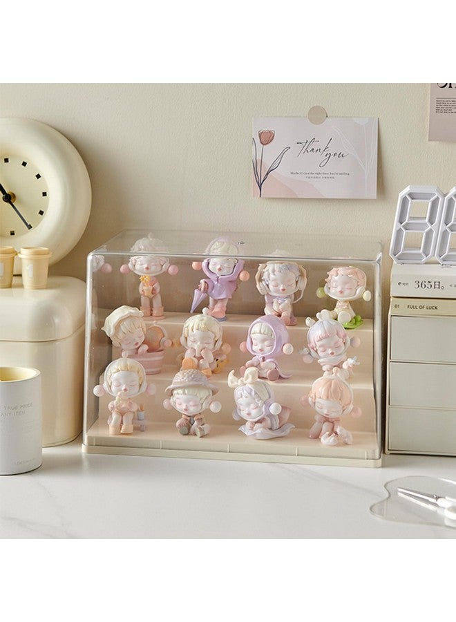 WMM Display Case for Minifigures Action Figures Blocks, Display Box for PopMart Sonny Angel Figures with Three Layers of Stairs, Gifts for Minifigure Collectors Lovers - Image 2