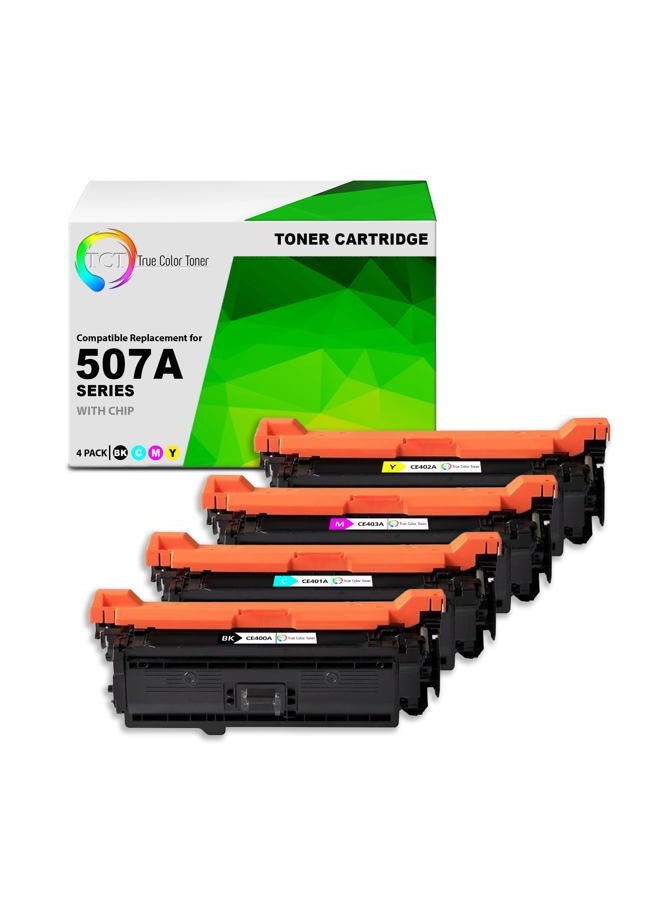 TCT True Color Toner Compatible Replacement Toner Cartridge Replacement for HP CE400A (Black, Cyan, Yellow, Magenta, 4 pk) - Image 1