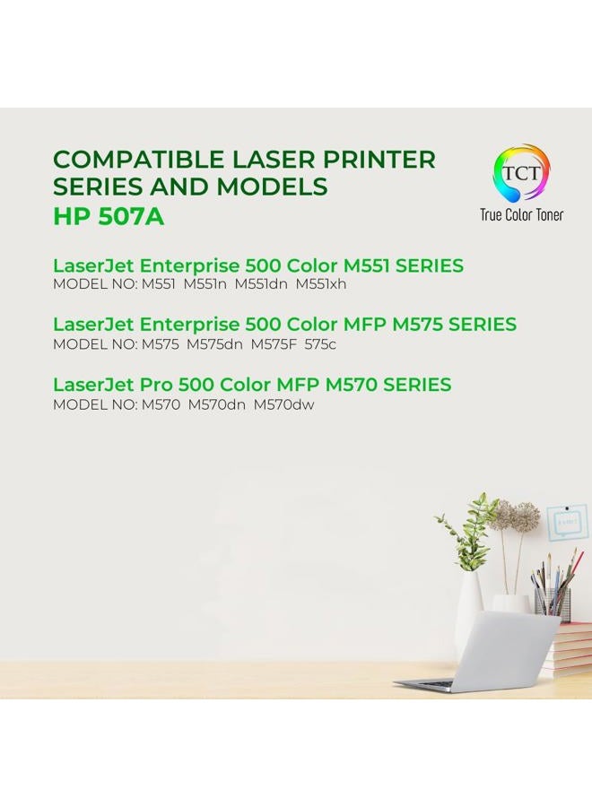 TCT True Color Toner Compatible Replacement Toner Cartridge Replacement for HP CE400A (Black, Cyan, Yellow, Magenta, 4 pk) - Image 2