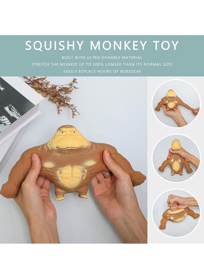 Excefore - Squishy Monkey Decompress and Squeeze Stress Toy, Animal Styling Stress Relief Stretchy Toys, Stress Relief Squishy Monkey Toy, Elastic and Soft Fidget Toy, Gift for Children and Adults Birthday - Image 1