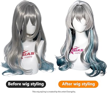 OSIAS Firefly Wig Long Curly Grey Gradien Synthetic Heat Resistant Hair - Image 3