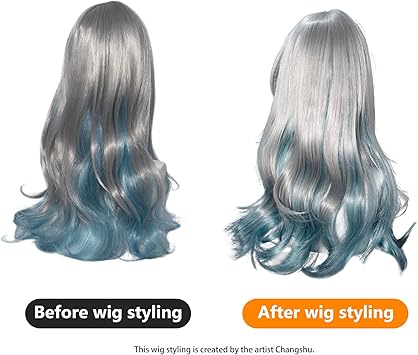 OSIAS Firefly Wig Long Curly Grey Gradien Synthetic Heat Resistant Hair - Image 5