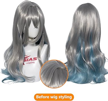 OSIAS Firefly Wig Long Curly Grey Gradien Synthetic Heat Resistant Hair - Image 2