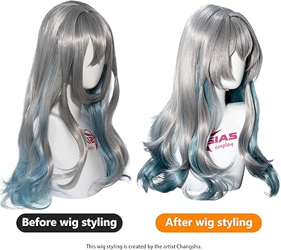 OSIAS Firefly Wig Long Curly Grey Gradien Synthetic Heat Resistant Hair - Image 4