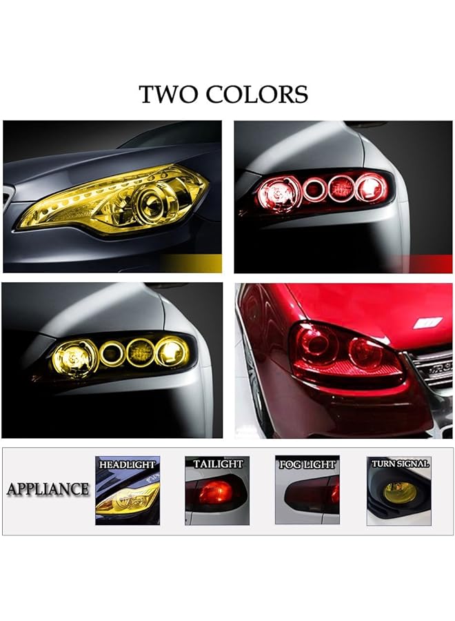 Generic Car Light Tint Film Headlight Fog Light Taillight Red Tinted Vinyl Tail Back Color Sticker Self Adhesive Shiny Chameleon Accessories Parts 48''X12'' 1Pc  - Image 4