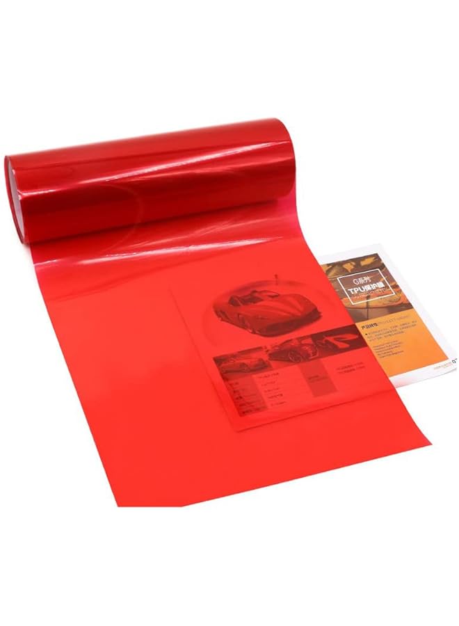 Generic Car Light Tint Film Headlight Fog Light Taillight Red Tinted Vinyl Tail Back Color Sticker Self Adhesive Shiny Chameleon Accessories Parts 48''X12'' 1Pc  - Image 1