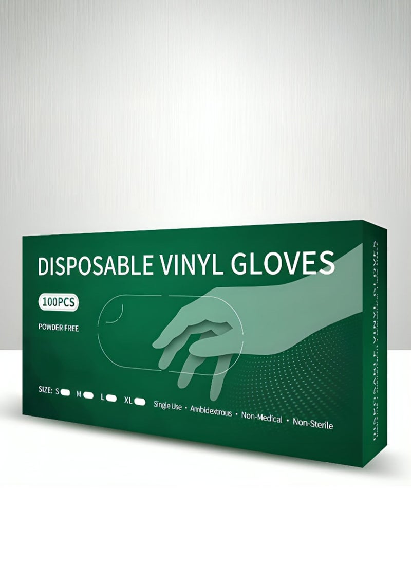 Vinyl Gloves , Latex Free and Powder Free Clear Disposable Gloves for Cooking, Food Prep, Household Cleaning, Salon, and Exam Use | 100 Count - Image 1