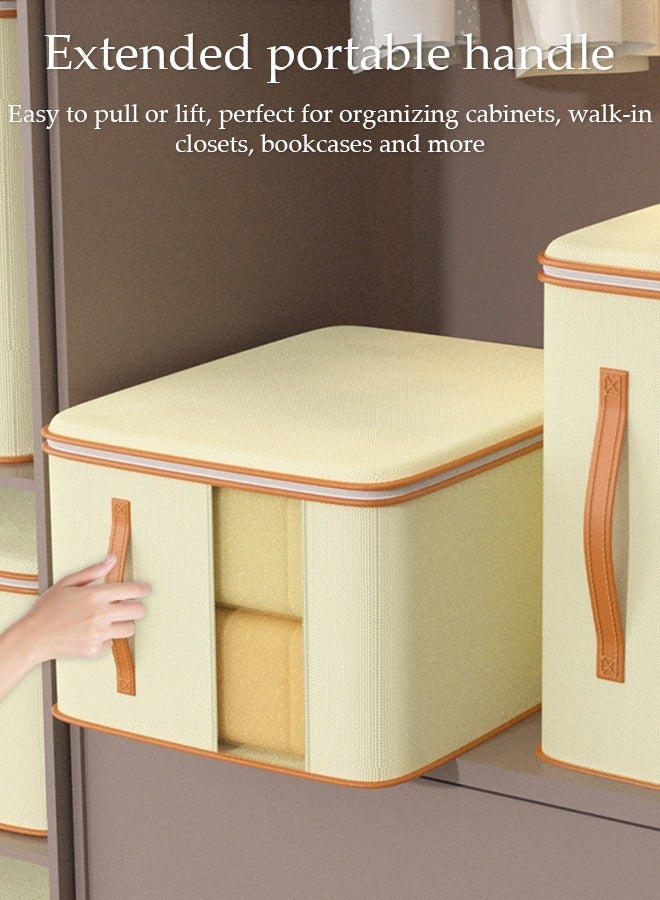 DUNISO 3 Piece Package Clothes Organizer Storage Box, Foldable Clothing Storing Bins, Large Capacity Cloth Container Reinforced Handle For Bedroom Livingroom - Image 2