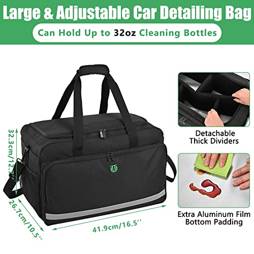 Jaffzora Large Car Detailing Bag, Cleaning Caddy for Auto Detailing Supplies, Car Cleaning Storage Trunk Organizer for Polisher and Vehicle Wash Tools, Black - Image 2