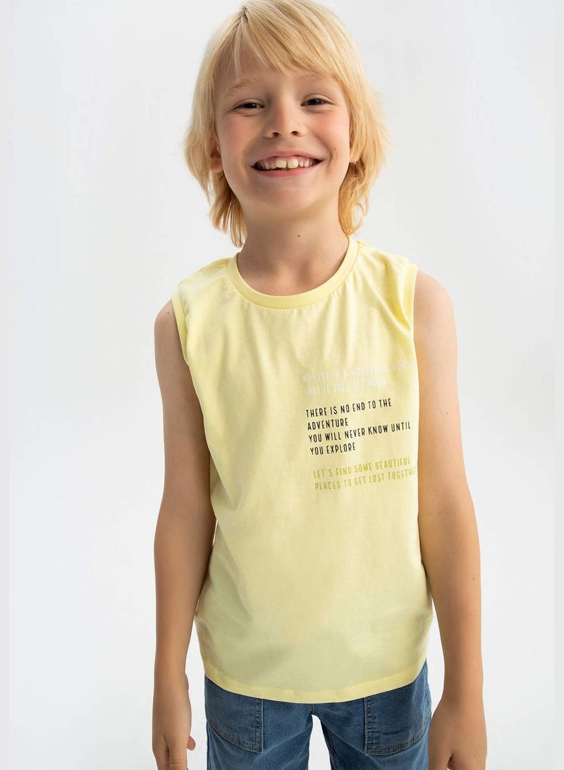 DeFacto Regular Fit Sleeveless Slogan Print Vest  - Image 3