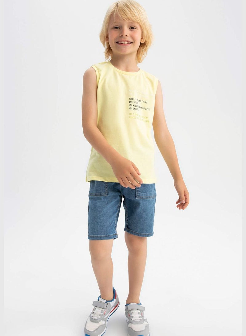 DeFacto Regular Fit Sleeveless Slogan Print Vest  - Image 2