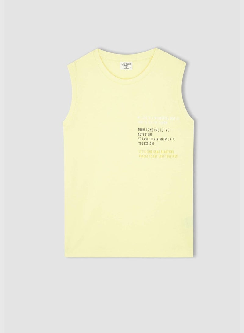 DeFacto Regular Fit Sleeveless Slogan Print Vest  - Image 5