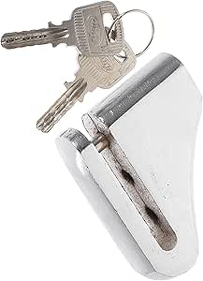 قفل الفرامل القرصي لدراجة الجبل الفضي، قفل صغير معدني مضاد للسرقة وآمن، عجلة قابلة للنقل، إكسسوار دراجة للمشي في الهواء الطلق وركوب الدراجات. - Image 1