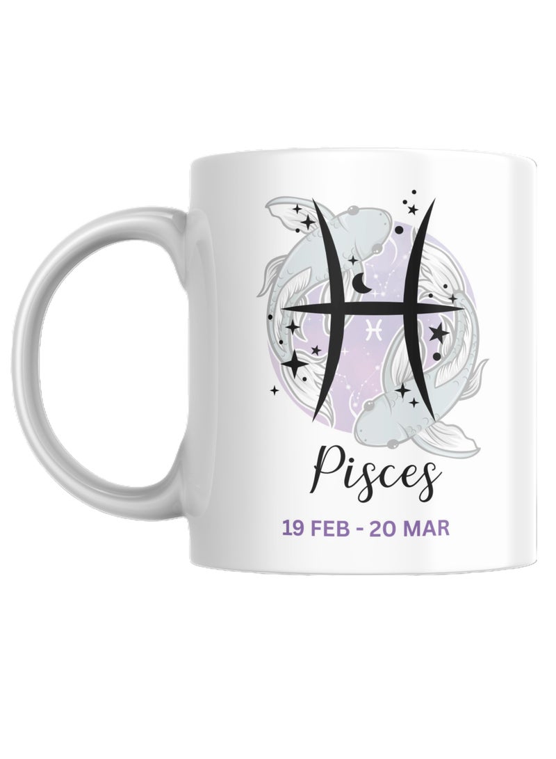 Pisces Zodiac Coffee Mug – 11oz Ceramic Astrology Gift Cup | Birthday Gift for Pisces | Ceramic Office & Coffee Mug