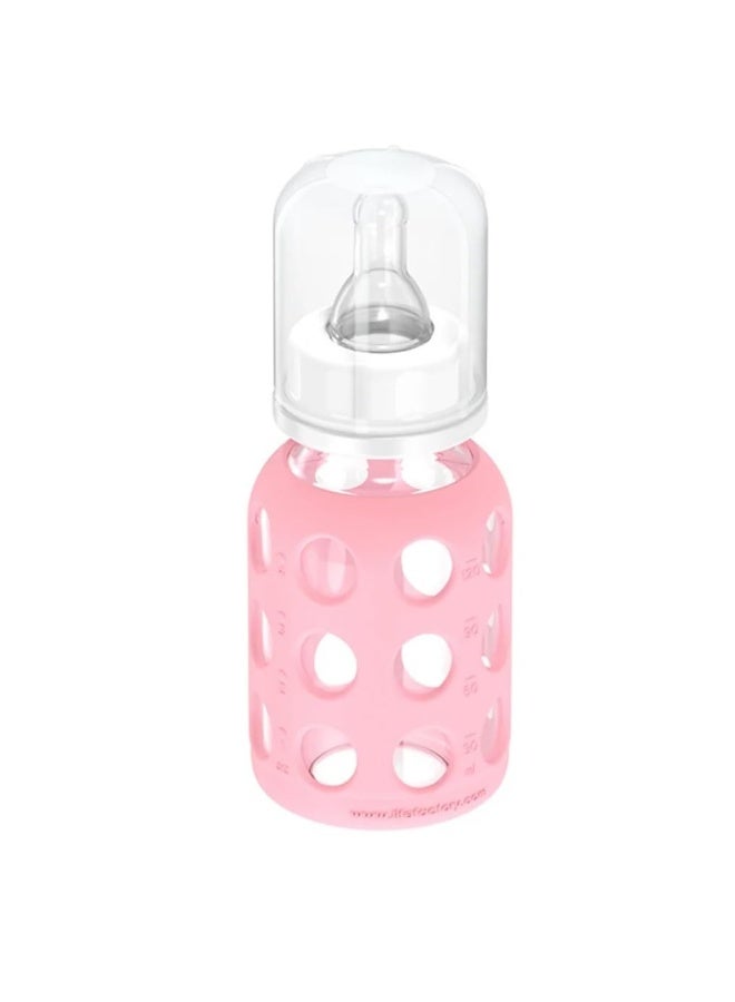 Lifefactory Glass Baby Bottle with Silicone Sleeve 4 Ounce - 2 Pack - Pink - Image 4