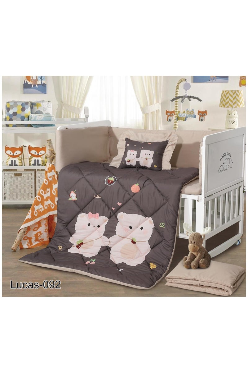 أورز طقم مفرش سرير مواليد فاخر – 5 قطع مع حواجز لحماية طفلك، تصميم أنيق وراحة مثالية